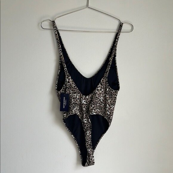 NWT Ocean Blues One-Piece Thong Swimsuit Leopard - M - Picture 4 of 9
